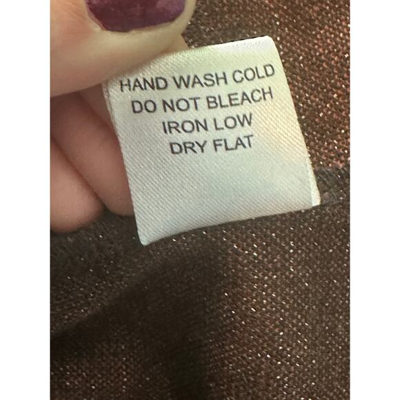 IRIS brown plaid puff short sleeves top size Medium - Picture 5 of 8